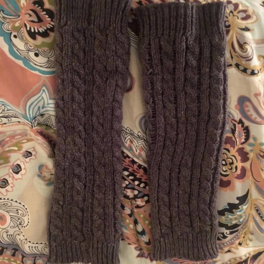 Cozy gray leg warmers